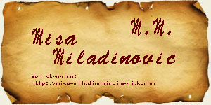 Miša Miladinović vizit kartica